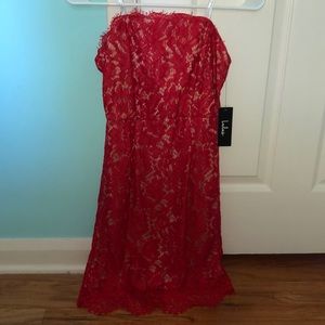 Lulus red strapless dress